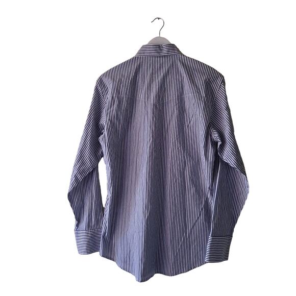 Wrangler Western Shirt Striped Pearl Snap Wrinkle Resistant Gray White Mens M - Picture 4 of 13